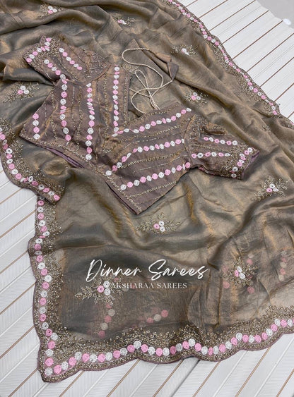 CAMILA - Chiffon Georgette Saree x Floral Work