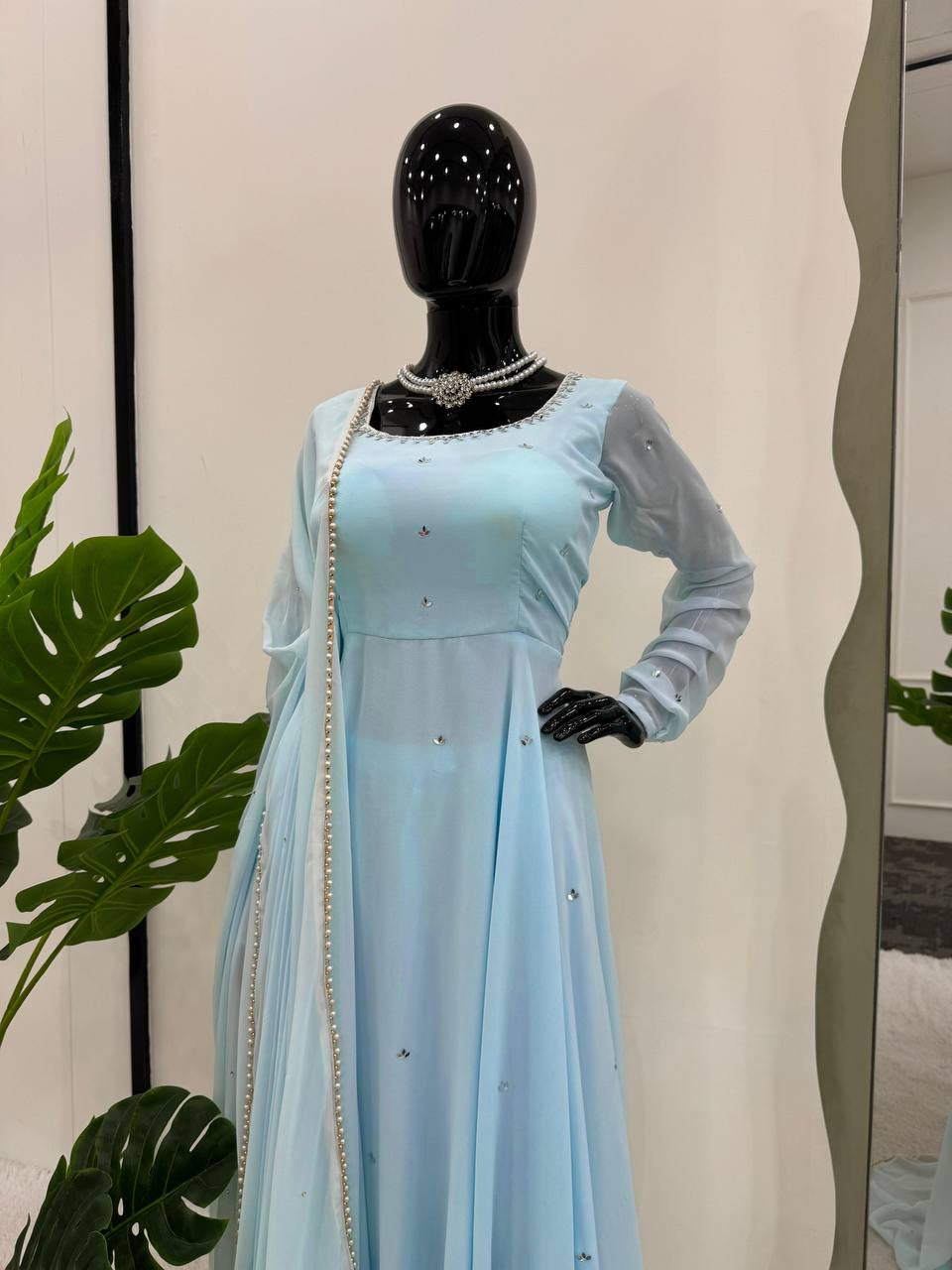 SAMIHA - Baby Blue Anarkali Suit