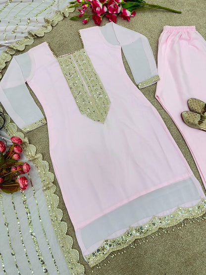 Freya Baby Pink Pakistani Suit