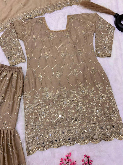 RITA - Champagne Gold Sharara Suit