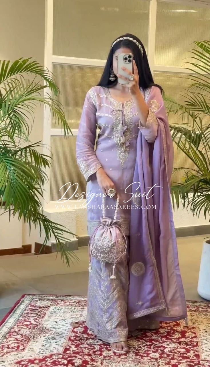 LIHAA - Pastel Designer Pallazo Suits