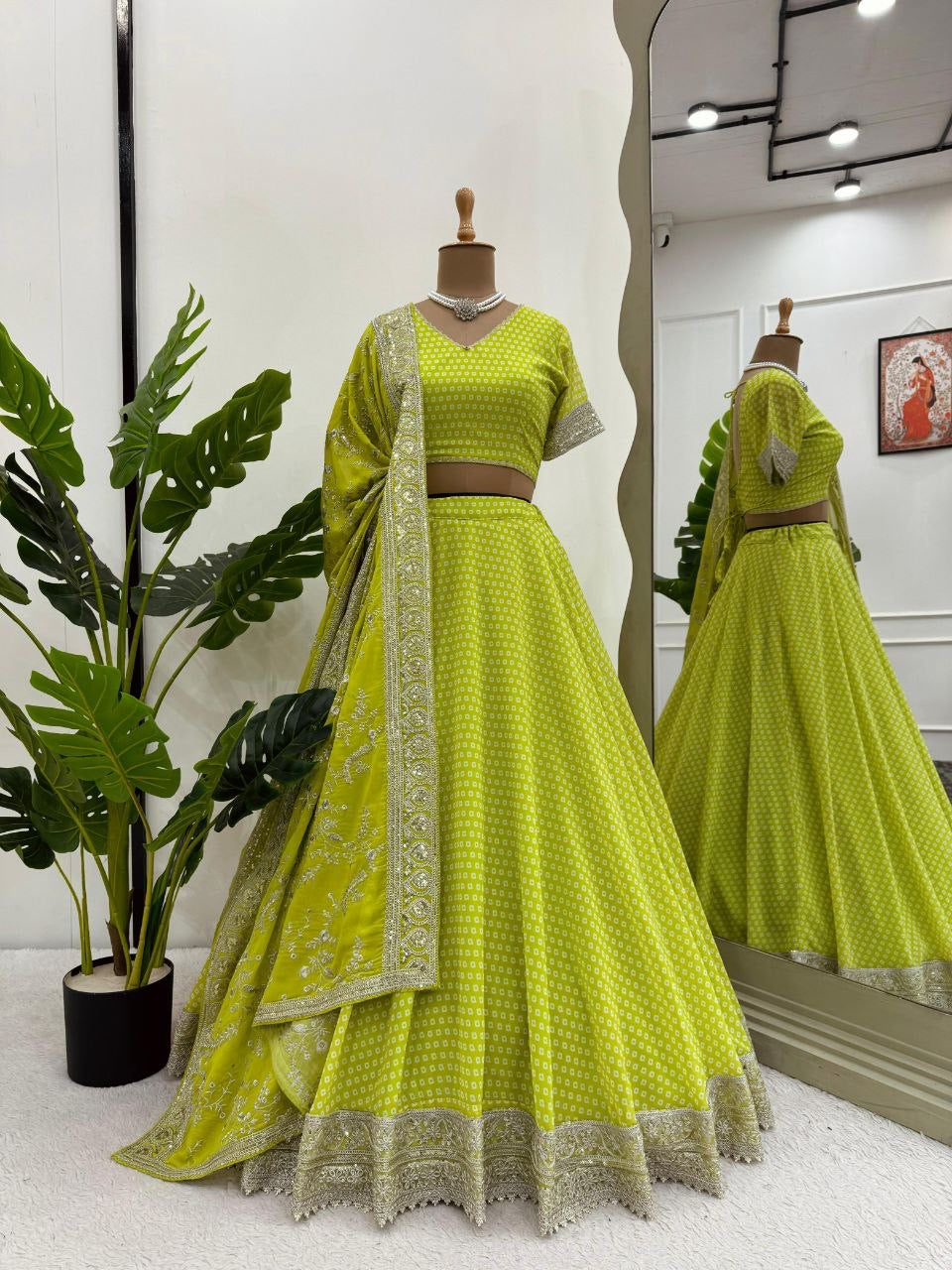 Saboor - Lime Green Lehenga 
x Grand Duppata