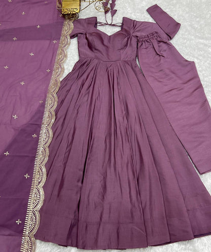 Purple Anarkali suit