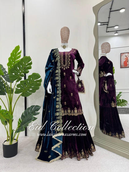 NARA — Premium Velvet Sharara Suits