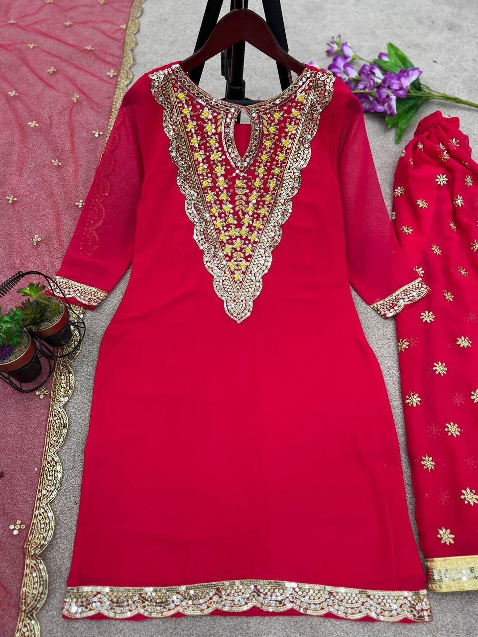 SUKHI - Rani Pink Pallazo Suit