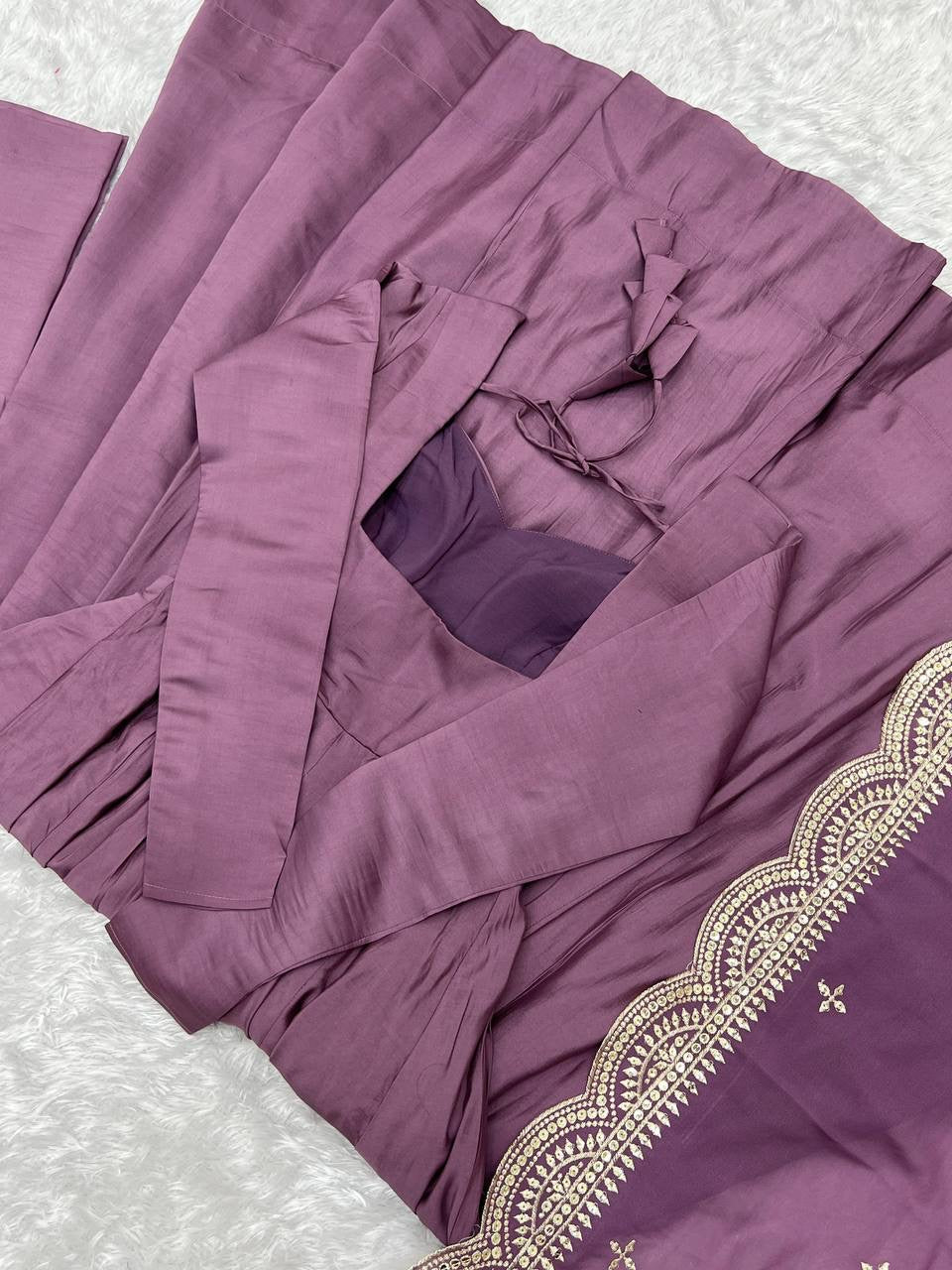 Purple Anarkali suit