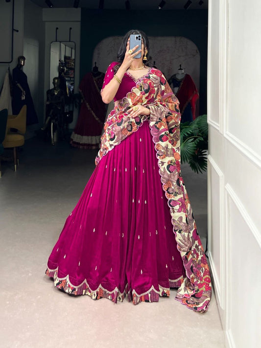 NITHARAA — Kalamkari half sarees lehenga