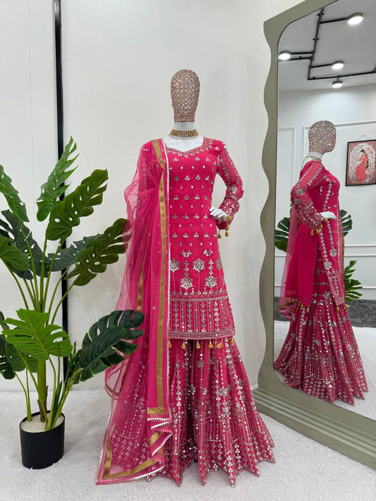 SALINA - Pink Designer Sharara Suit