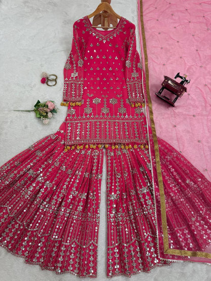 SALINA - Pink Designer Sharara Suit