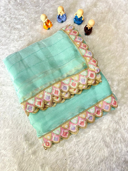 MADHU - Shimmer Silk Saree with Mermaid Border