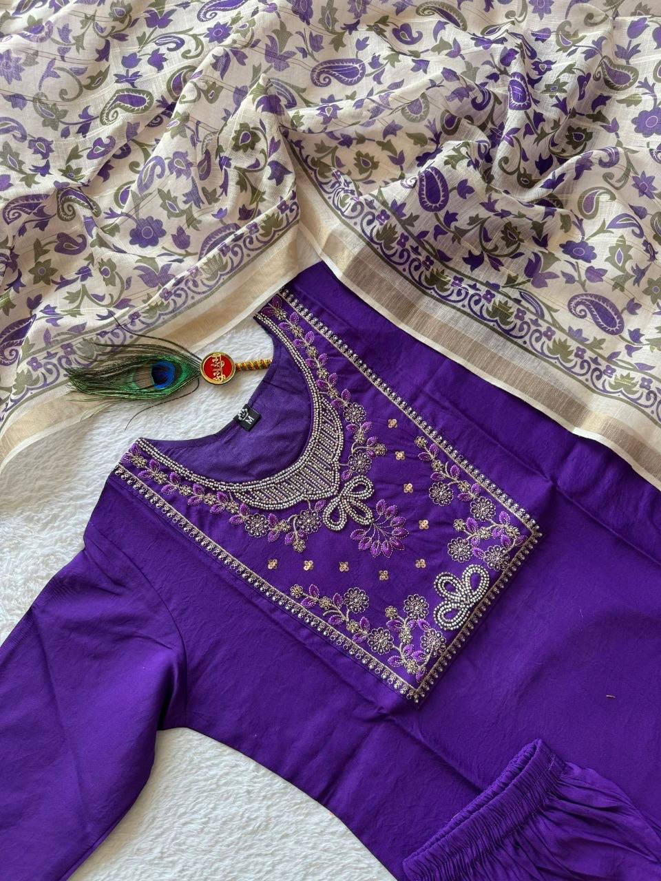 Laksharaa Sarees Kurti Set Purple Top View