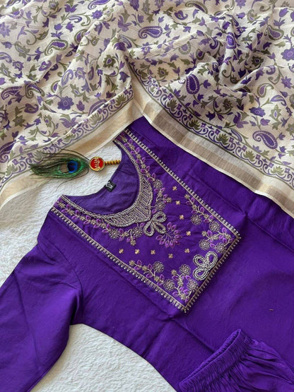 Laksharaa Sarees Kurti Set Purple Top View