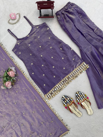 Laksharaa Sarees MEHREEN Sharara Lilac Flat Lay