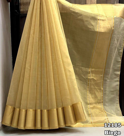 RICHA - gold tissue saree with tassles