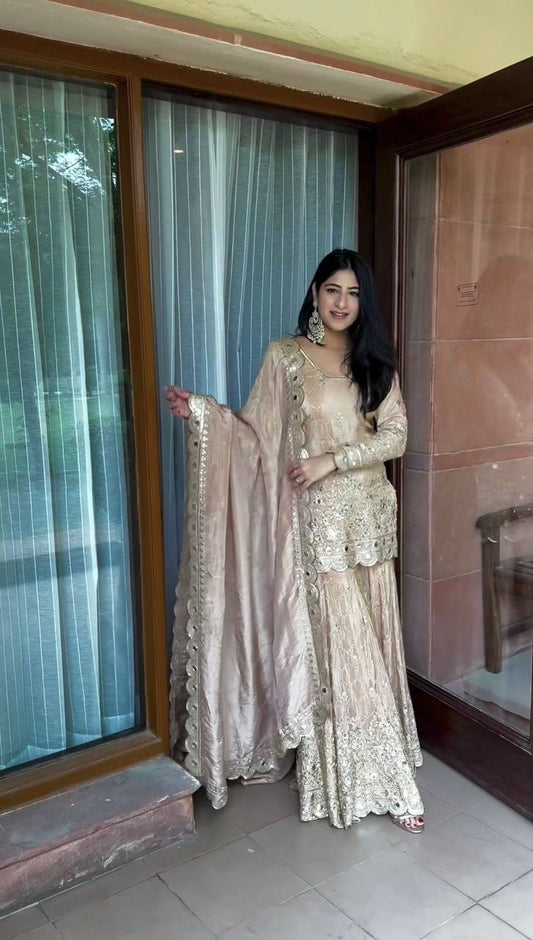 RITA - Champagne Gold Sharara Suit