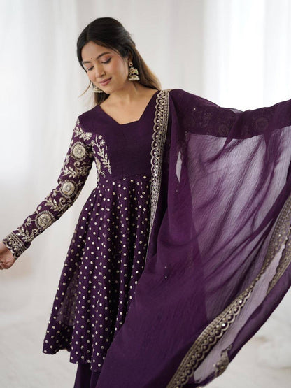 Laksharaa Sarees ZARINA Peplum crunchy suit Purple