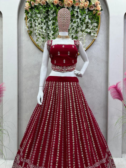 LISA - Red Georgette Lehenga