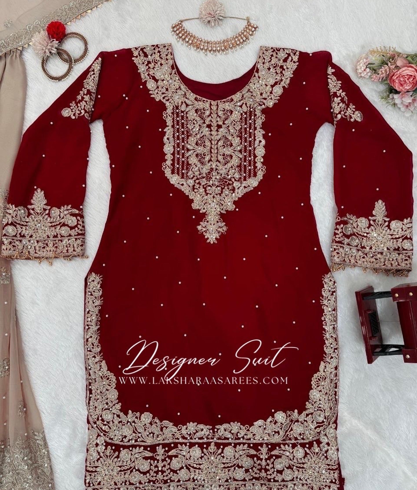 LAVISHA - Maroon Designer Sharara Suit