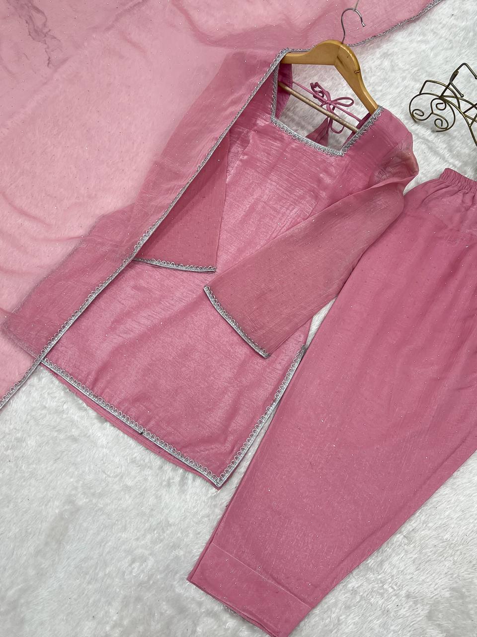 Laksharaa Sarees Crunchy Silk Designer Suit Dusty Rose