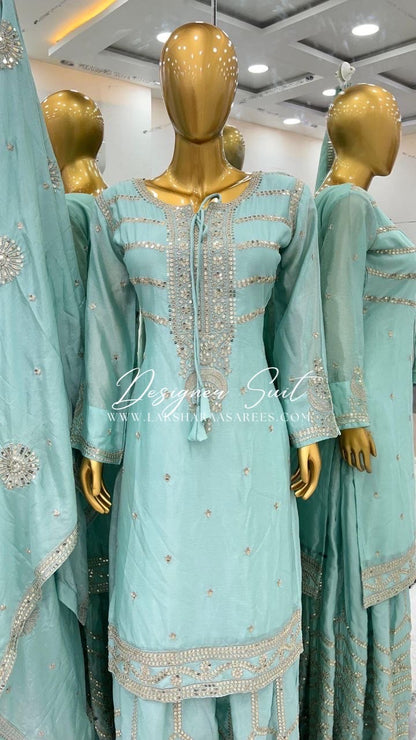 LIHAA - Pastel Designer Pallazo Suits