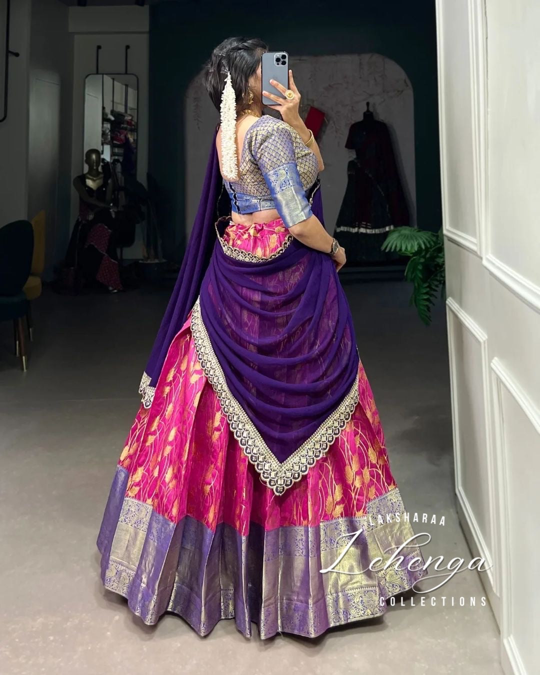 AARTHI - Half Sarees Kanchi Banarasi Lehenga