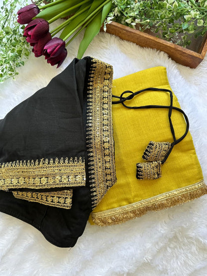 SANTOSHI - Soft Tissue Saree x Readmade Blouse