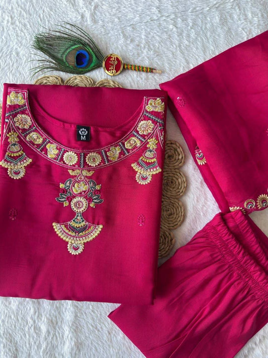 Laksharaa Sarees Kurti set Pink Folded view showing size tag
