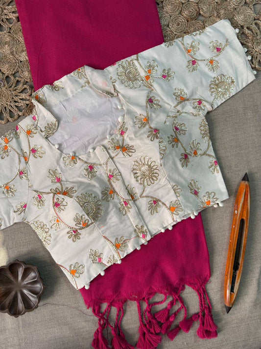 Laksharaa Sarees INDHU comfy kadhi cotton saree x readymade blouse Burgundy