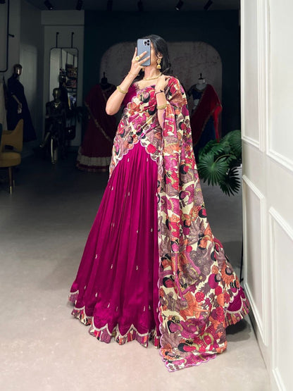 NITHARAA — Kalamkari half sarees lehenga