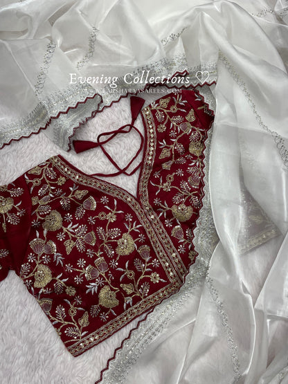 SONIYAA - Shimmer Silk Saree x Readymade Blouse