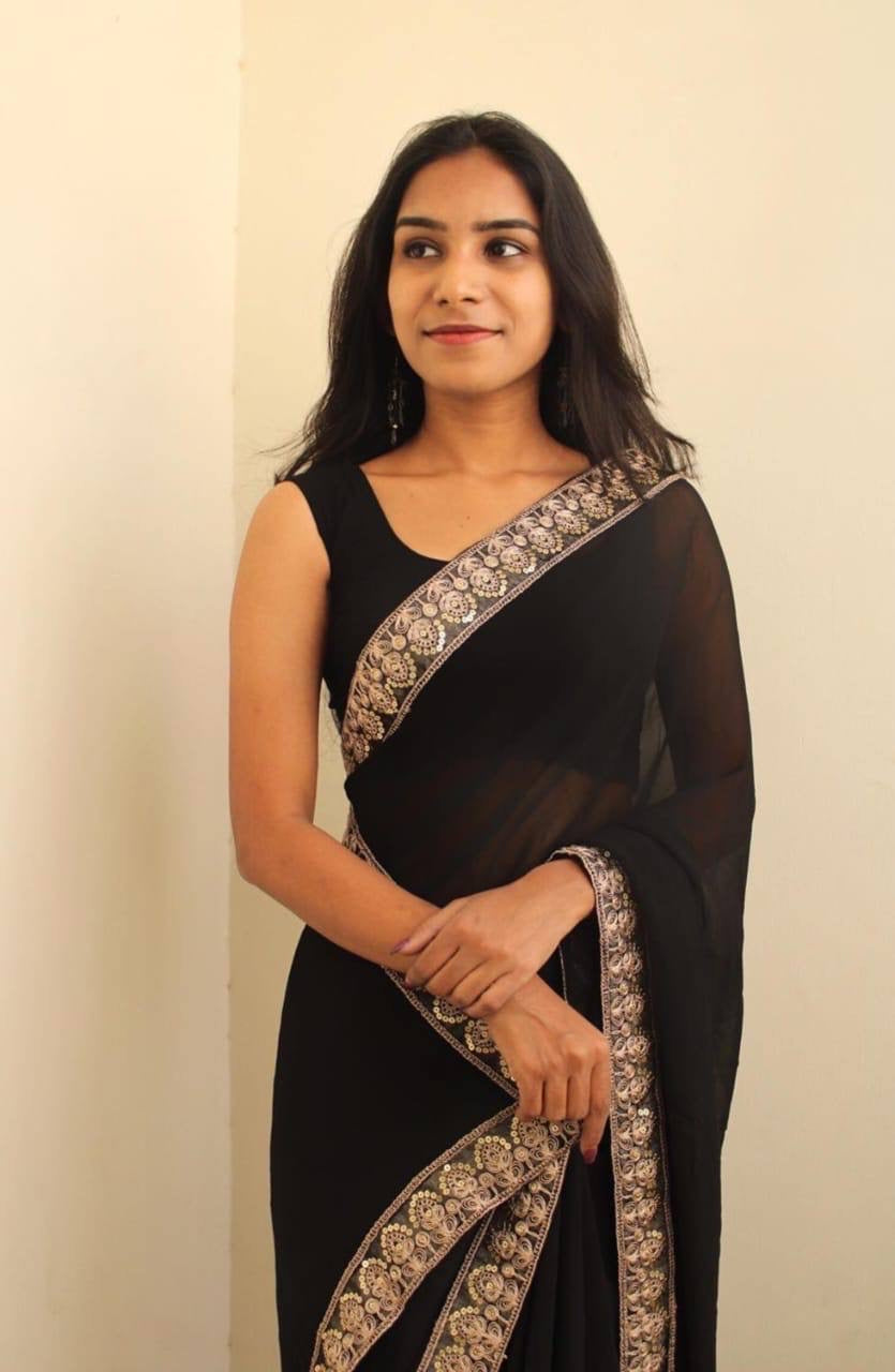 Black Georgette Saree