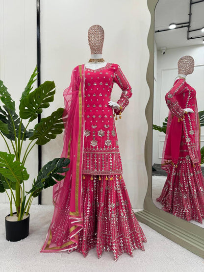 SALINA - Pink Designer Sharara Suit