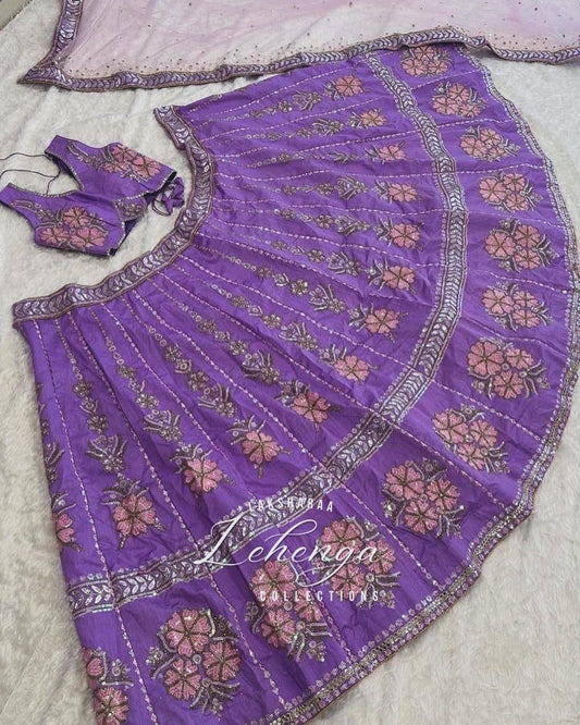 RASHMI - Purple x Floral Lehenga