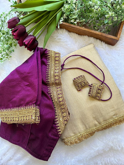 SANTOSHI - Soft Tissue Saree x Readmade Blouse