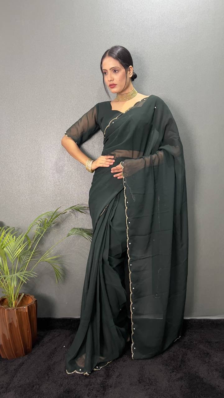 Readymade Saree x Simple Border Work