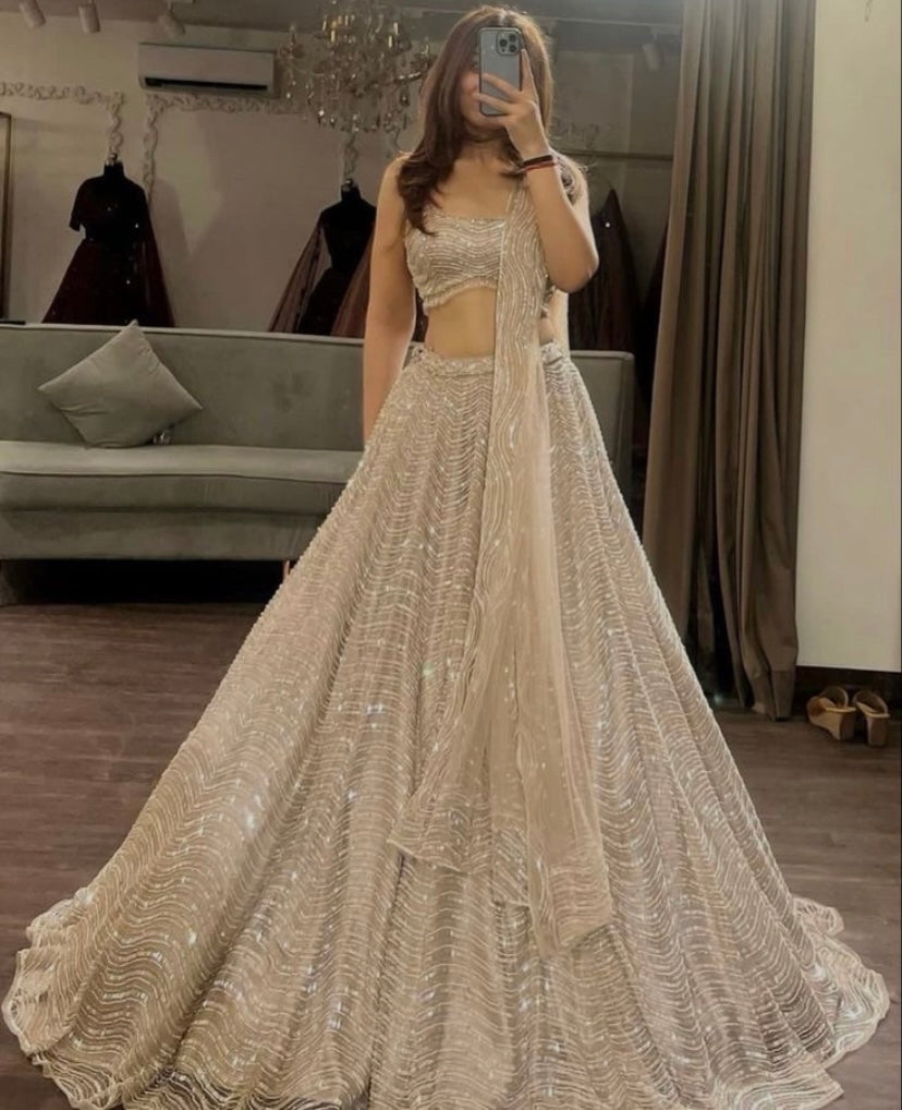 Shreya Gold x Cream Lehenga