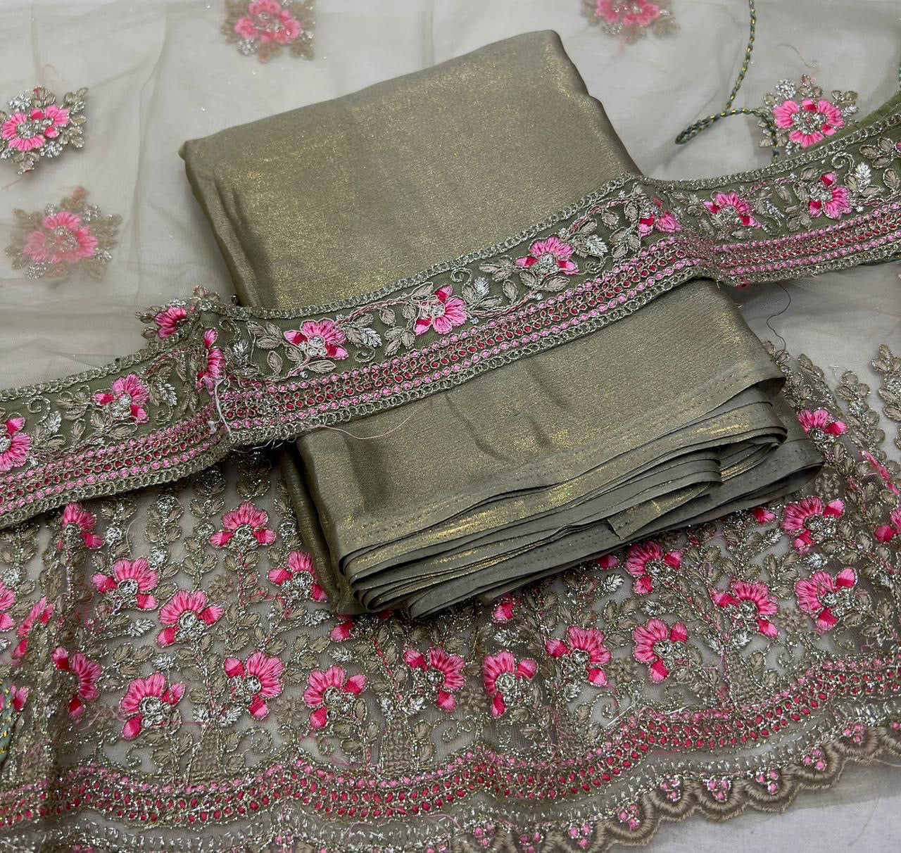 Shimmer Chiffon Saree x Free Waist Belt - Bridesmaid Special