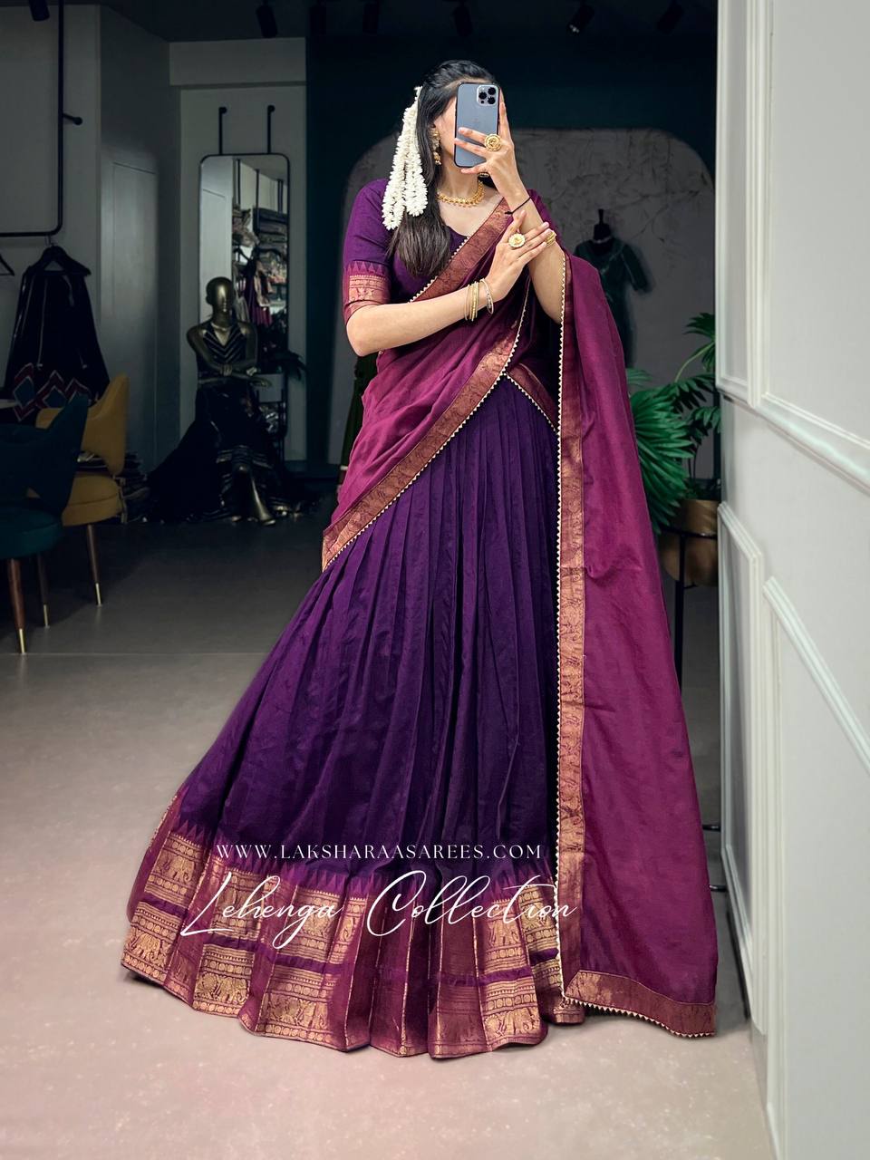 Laksharaa Sarees MADURII Half Saree Lehenga Purple