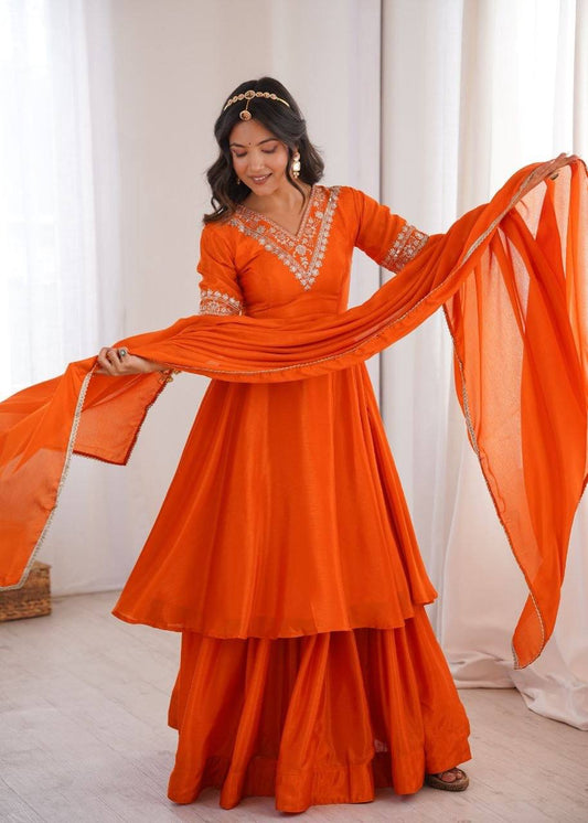 Laksharaa Sarees NARMILA Anarkali Set Orange