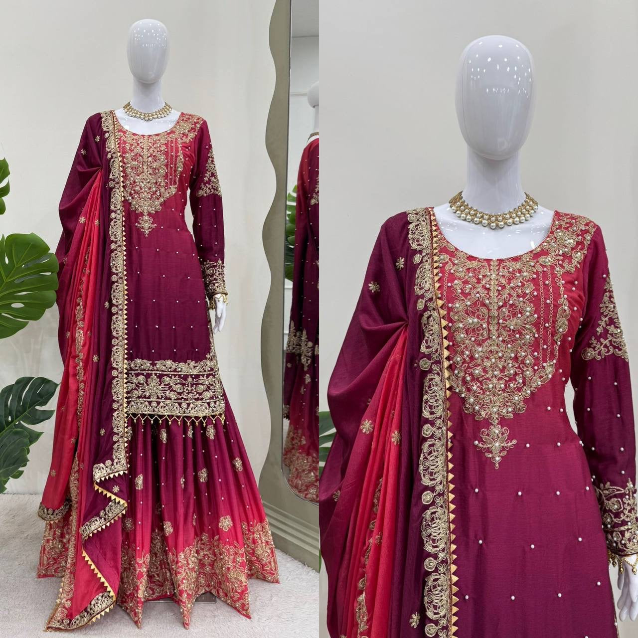 LAVINAA - Ombré Sharara Suit