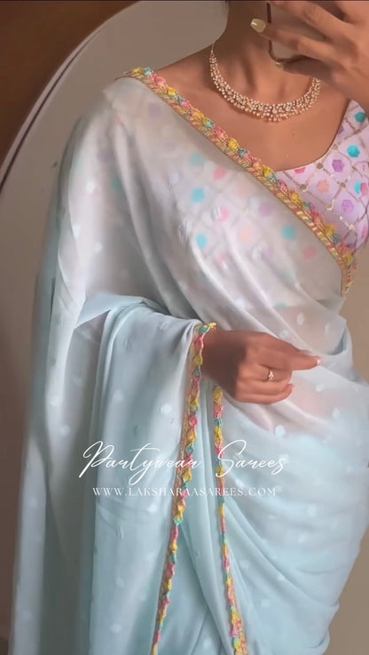 Cotton Candy Georgette Sarees