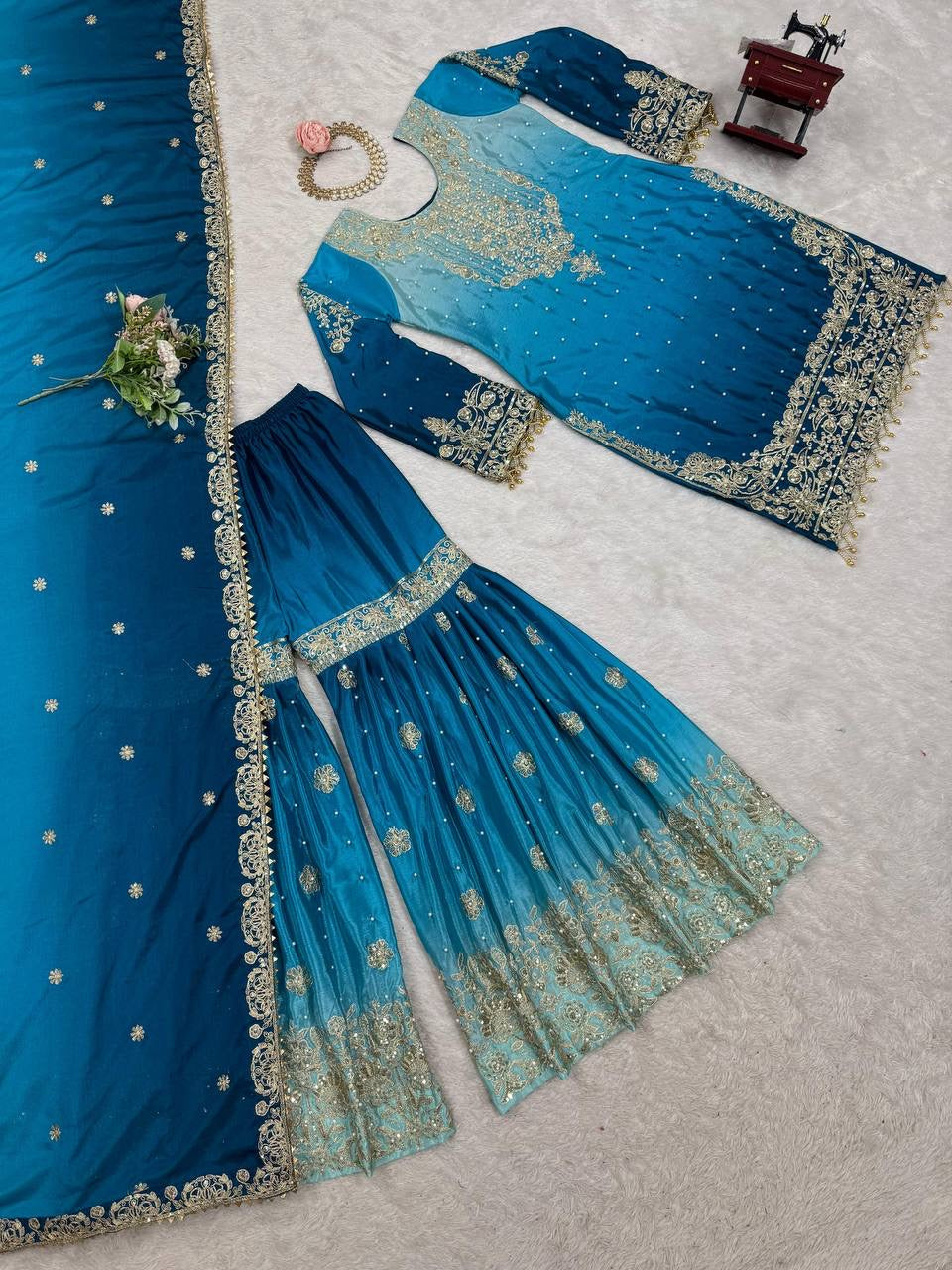 LAVINAA - Ombré Sharara Suit