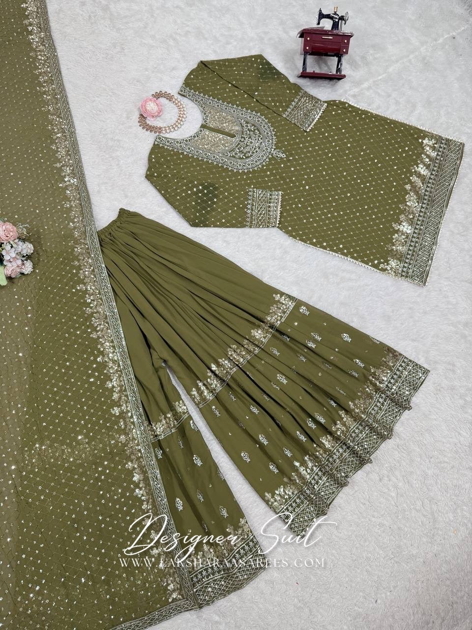 BHAVNIA — Premium Georgette Sharara Suit