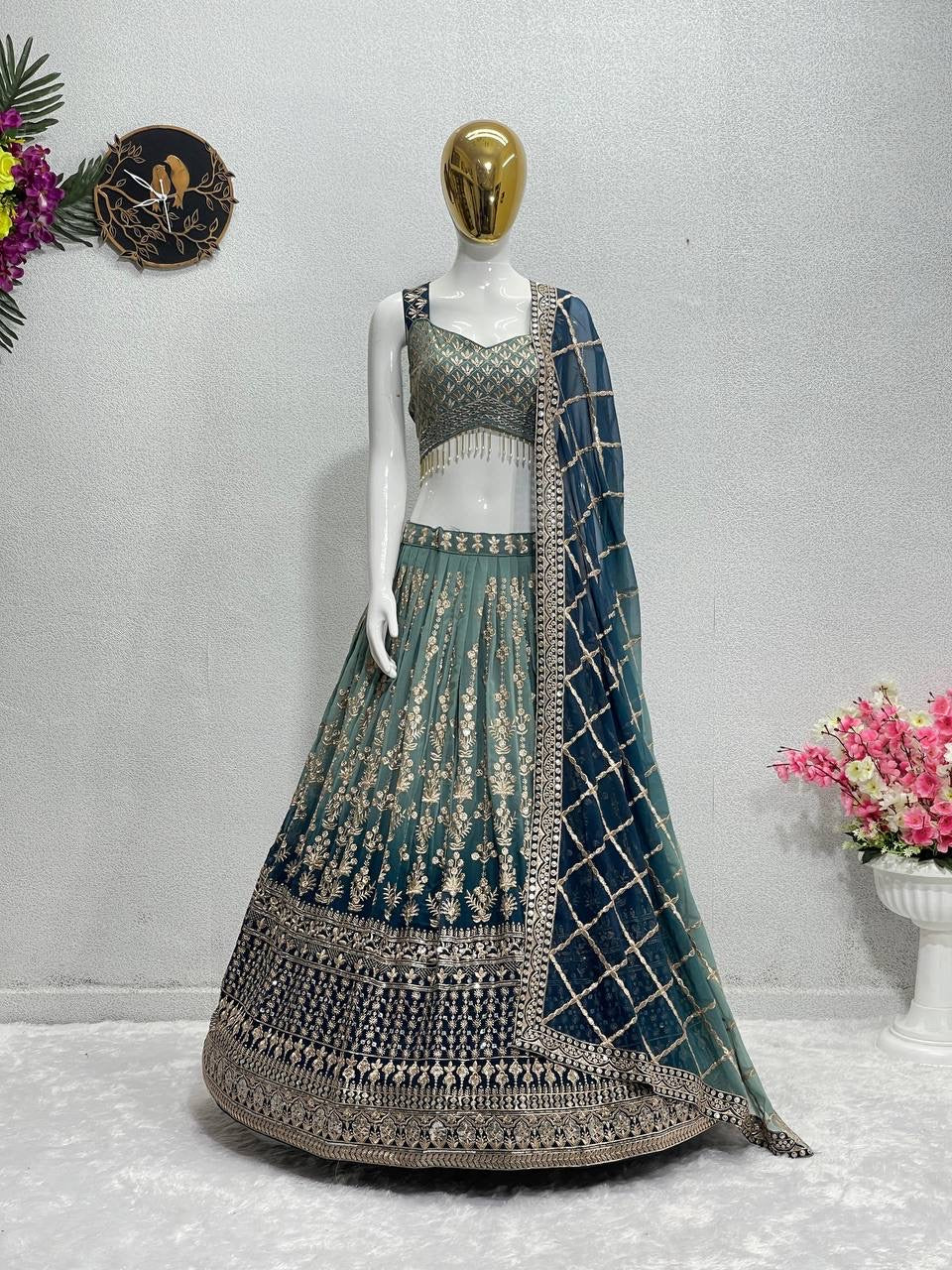 Jacqueline Premium Ombré Georgette Lehenga