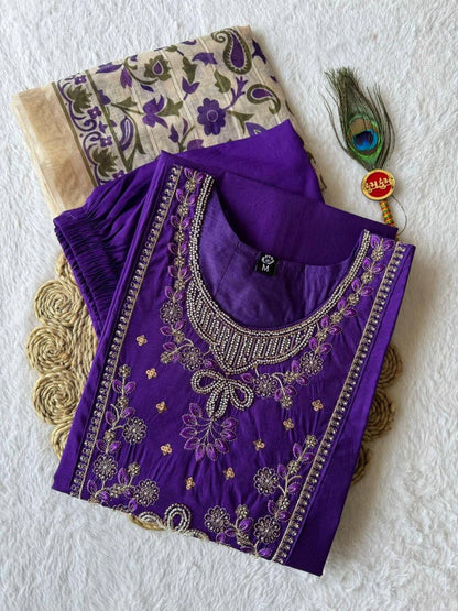 Laksharaa Sarees Kurti Set Purple Angled View