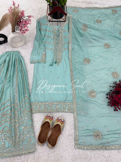 LIHAA - Pastel Designer Pallazo Suits