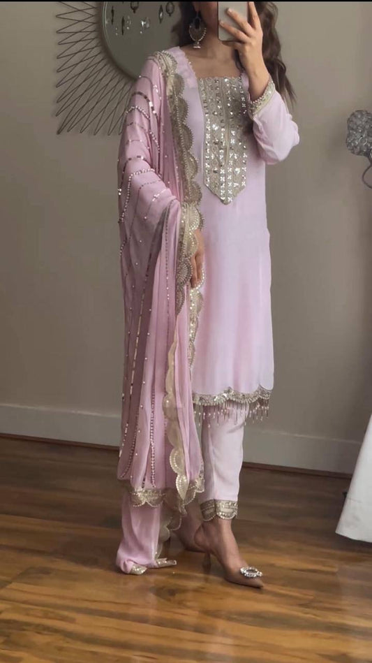 Freya Baby Pink Pakistani Suit