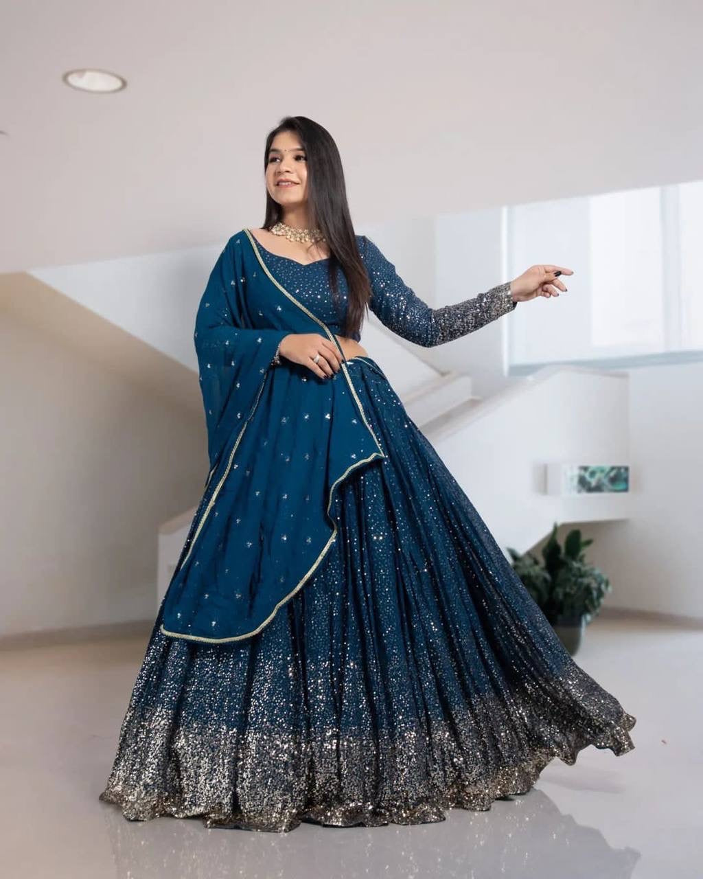 Georgette Ombré Lehenga