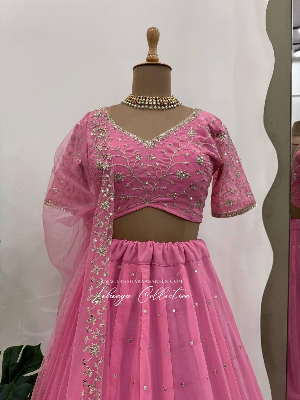 Baby Pink Georgette Lehenga