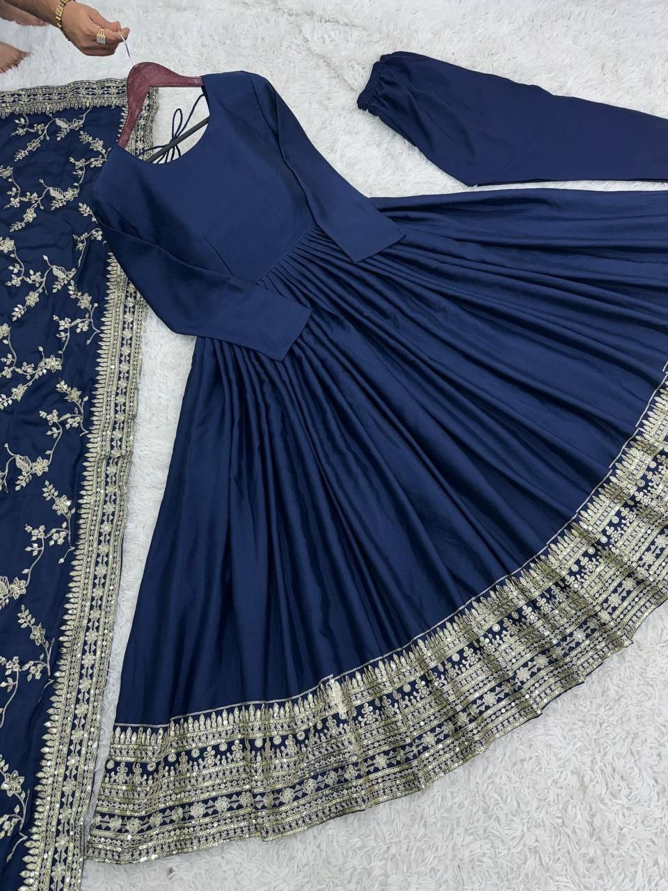 KIARA - Blue Anarkali Suit with Grand Duppata